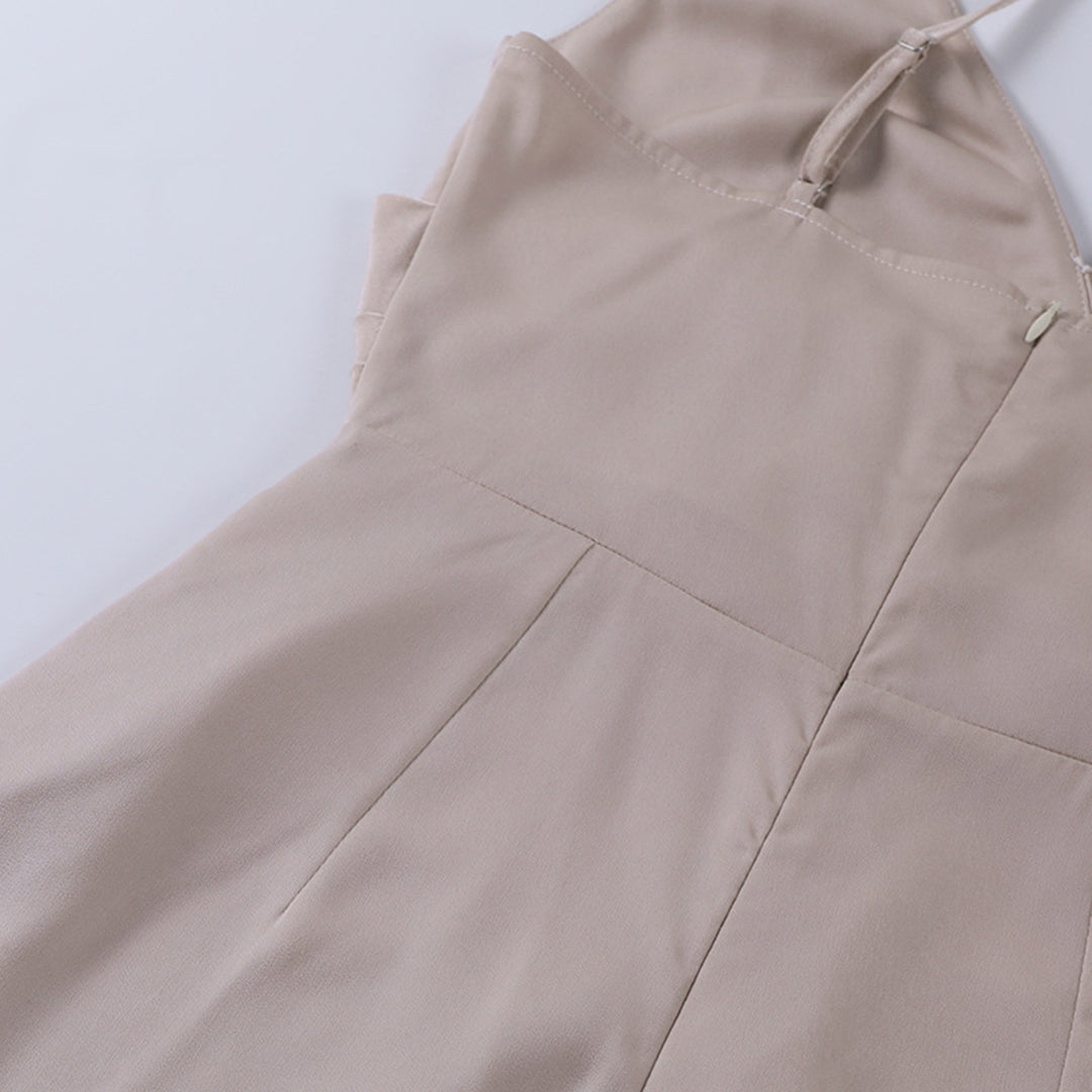 Evangelia | Rochie Maxi Elegantă din Satin cu Decolteu V Petrecut