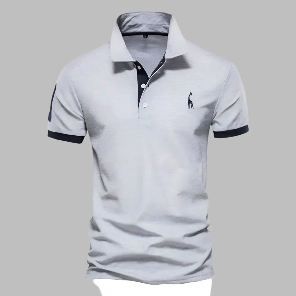 Tricou Polo Momount Bărbați – Cu Plisaj Contrast și Logo Brodat, Croială Clasică