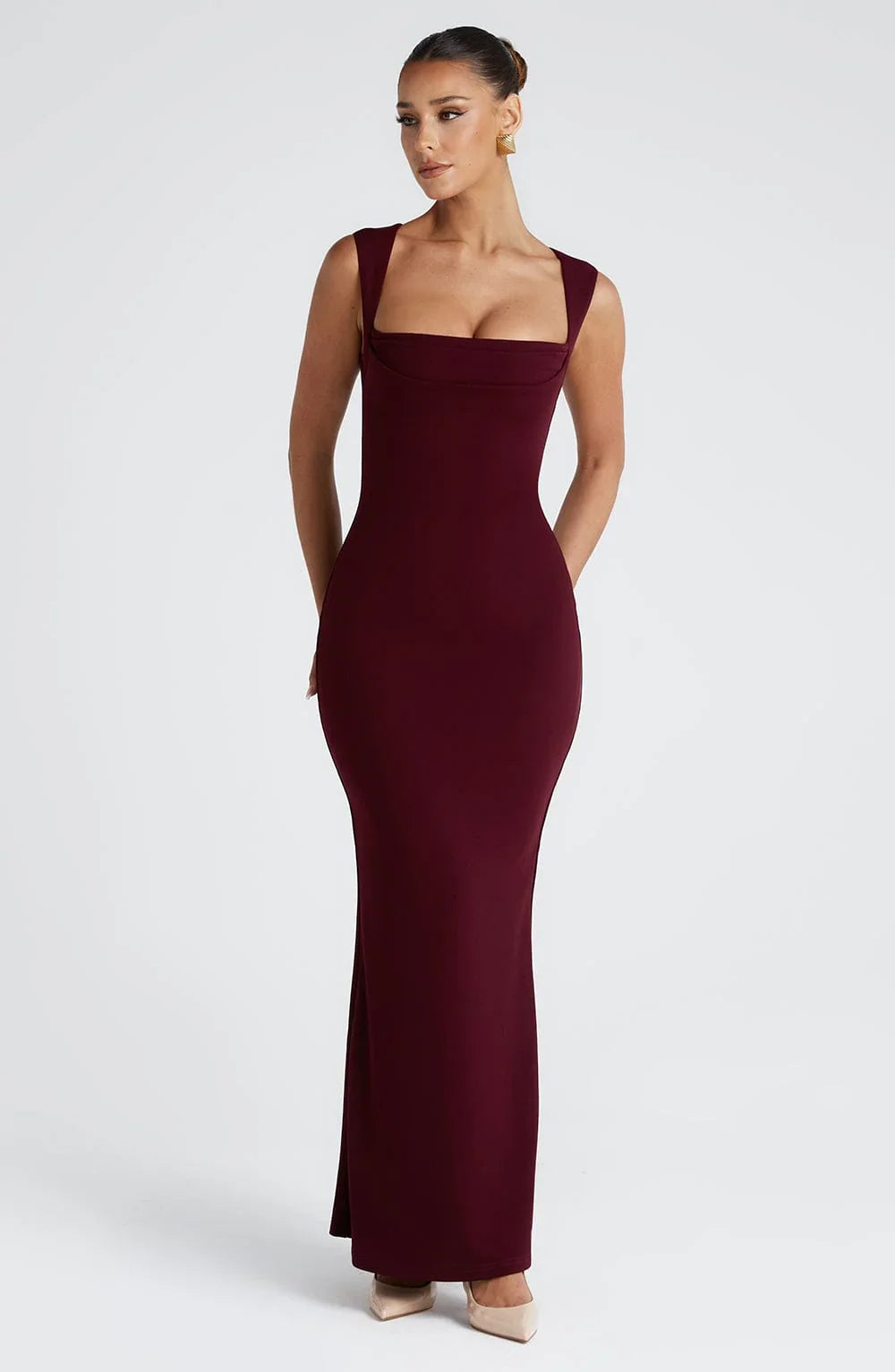 Allegra | Rochie Maxi Eleganta de Seară din Satin Halter, Spate Gol