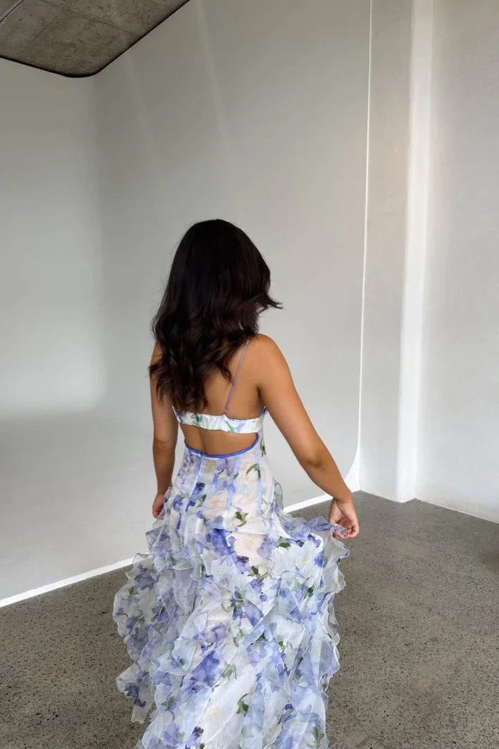 Lavinia | Rochie Maxi Boho de Vară cu Volane, Etaje, Despicătură pentru Plajă
