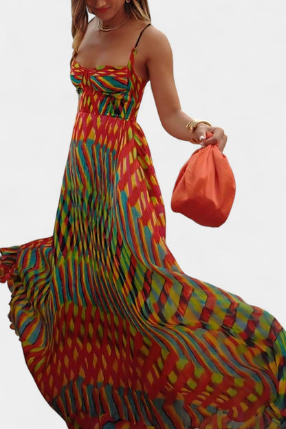 Momount | Rochie Maxi Boho Damă – Vaporoasă de Vară cu Bretele Subțiri