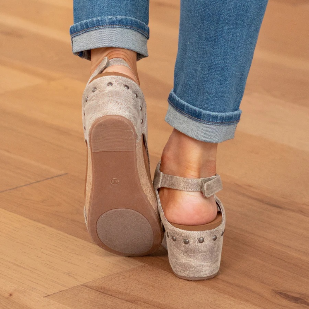 Sandale Wedge Momount Damă cu Platformă Confort din Plută, Vârf Deschis, Slip On