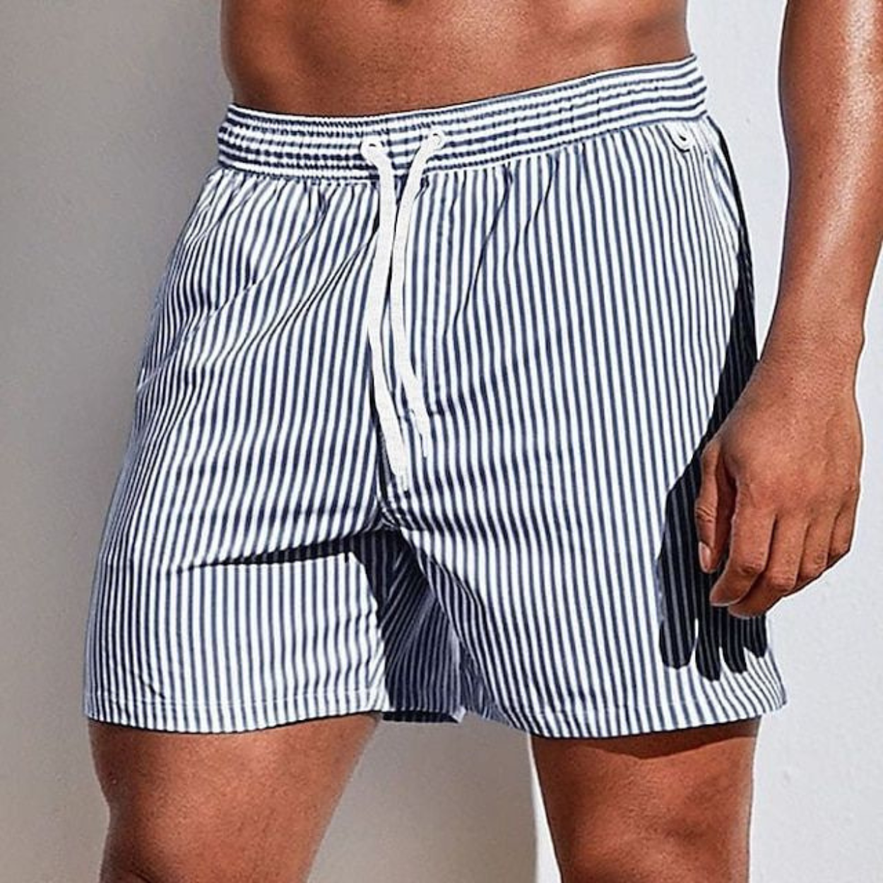 Momount Pantaloni de Baie Bărbați – cu Dungi Șnur Uscare Rapidă Vară Casual