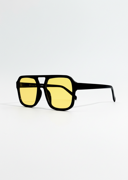 Minerva | Ochelari de Soare Aviator Vintage cu Lentile Galbene
