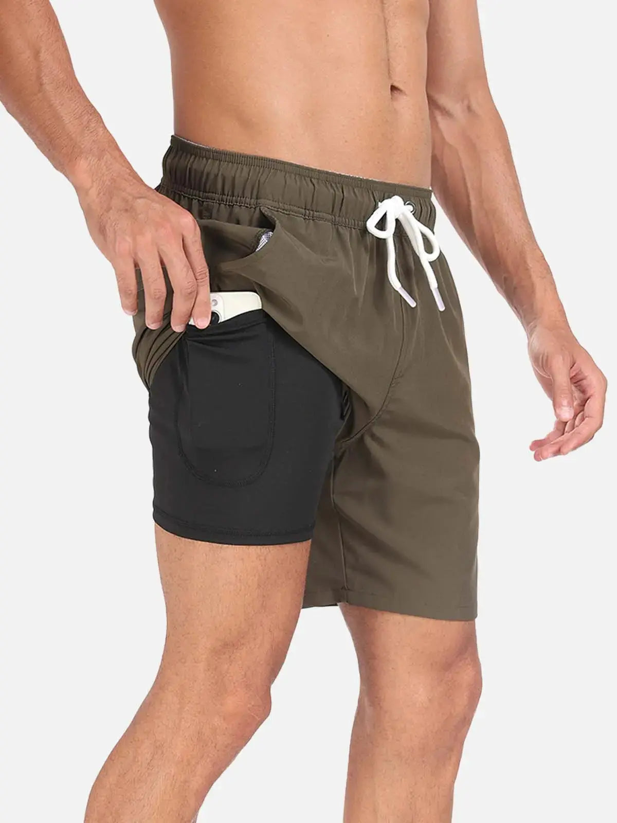 Momount Pantaloni de Baie Bărbați – Cu Șnur, Quick Dry, Talie Elastică pentru Vară