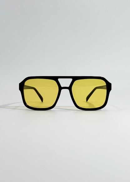 Minerva | Ochelari de Soare Aviator Vintage cu Lentile Galbene