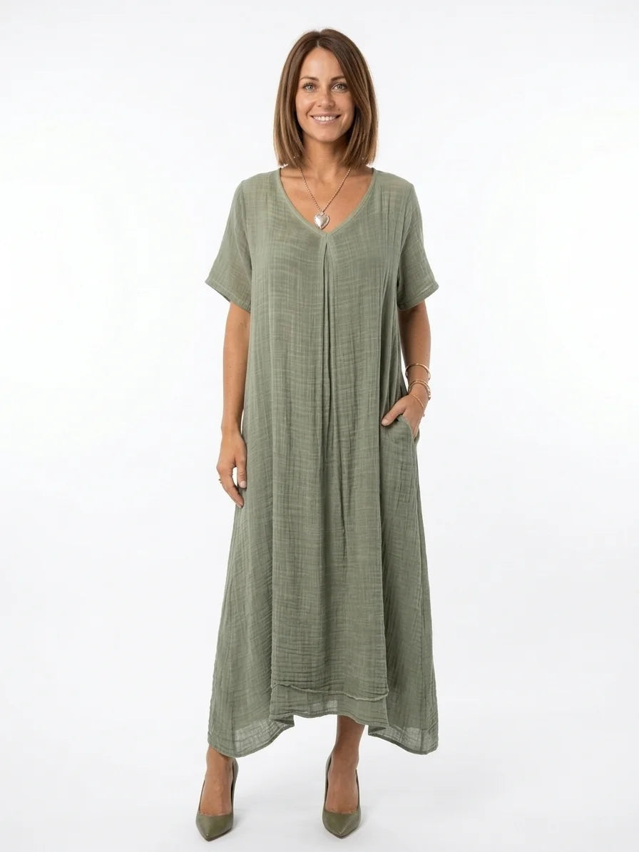 Alia Boho Summer Dress | Bohemian, Alluring, Vibrant - Green - front