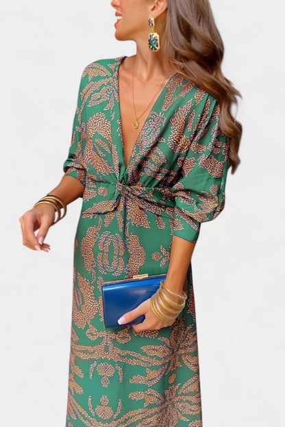 Rochie Midi Bodycon Momount Damă – Mânecă Lungă, Răsucită, Eleganta
