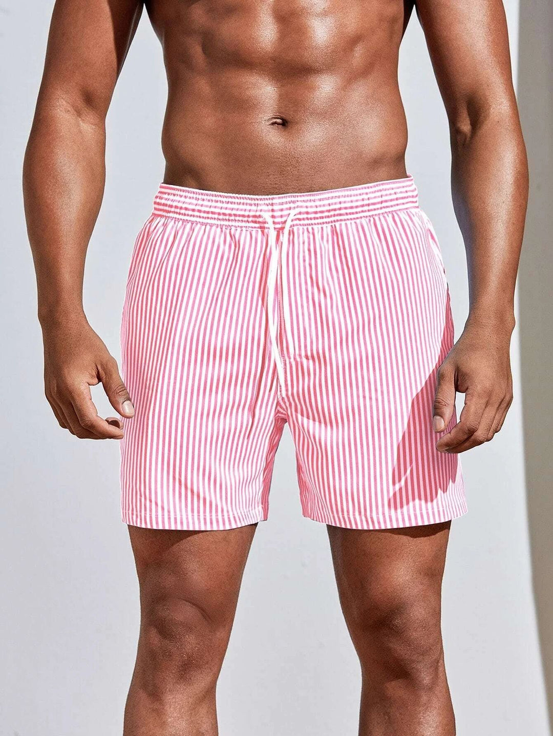 Momount Pantaloni de Baie Bărbați – Cu Dungi și Șnur, Quick Dry pentru Vară