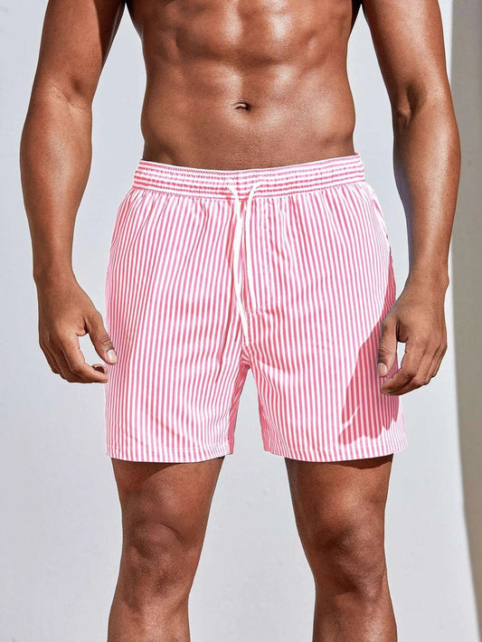 Momount Pantaloni de Baie Bărbați – Cu Dungi și Șnur, Quick Dry pentru Vară