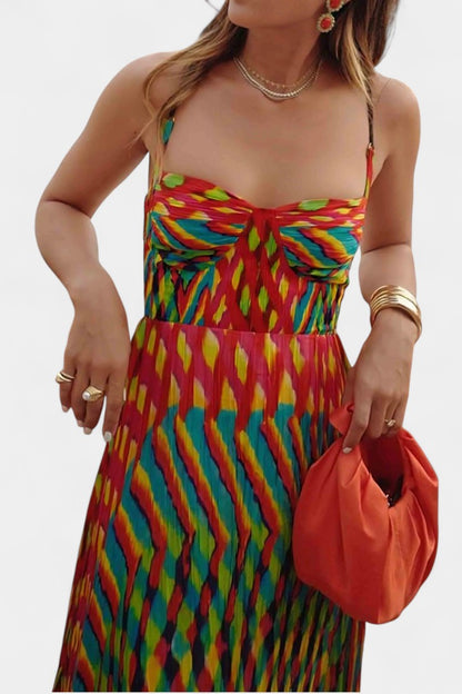 Momount | Rochie Maxi Boho Damă – Vaporoasă de Vară cu Bretele Subțiri