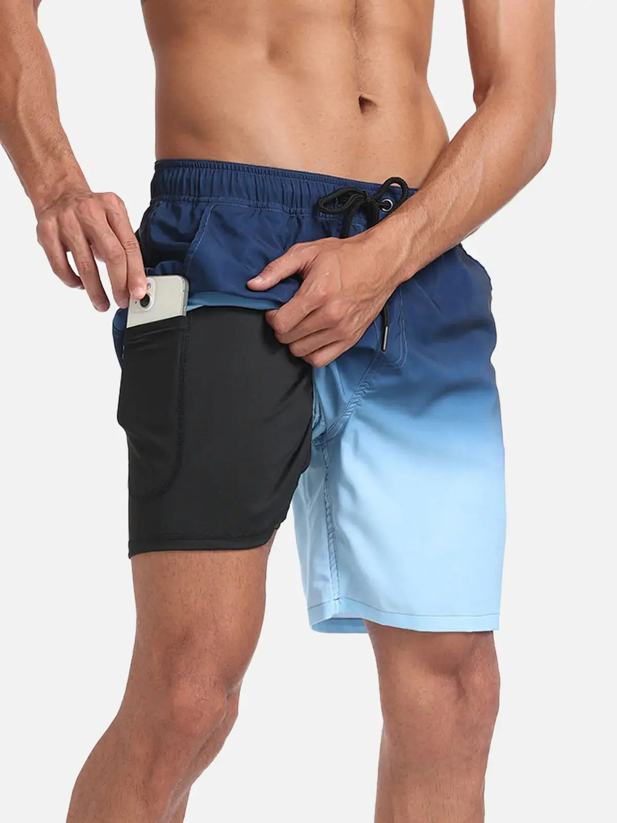 Momount Pantaloni de Baie Bărbați – Cu Șnur, Quick Dry, Talie Elastică pentru Vară