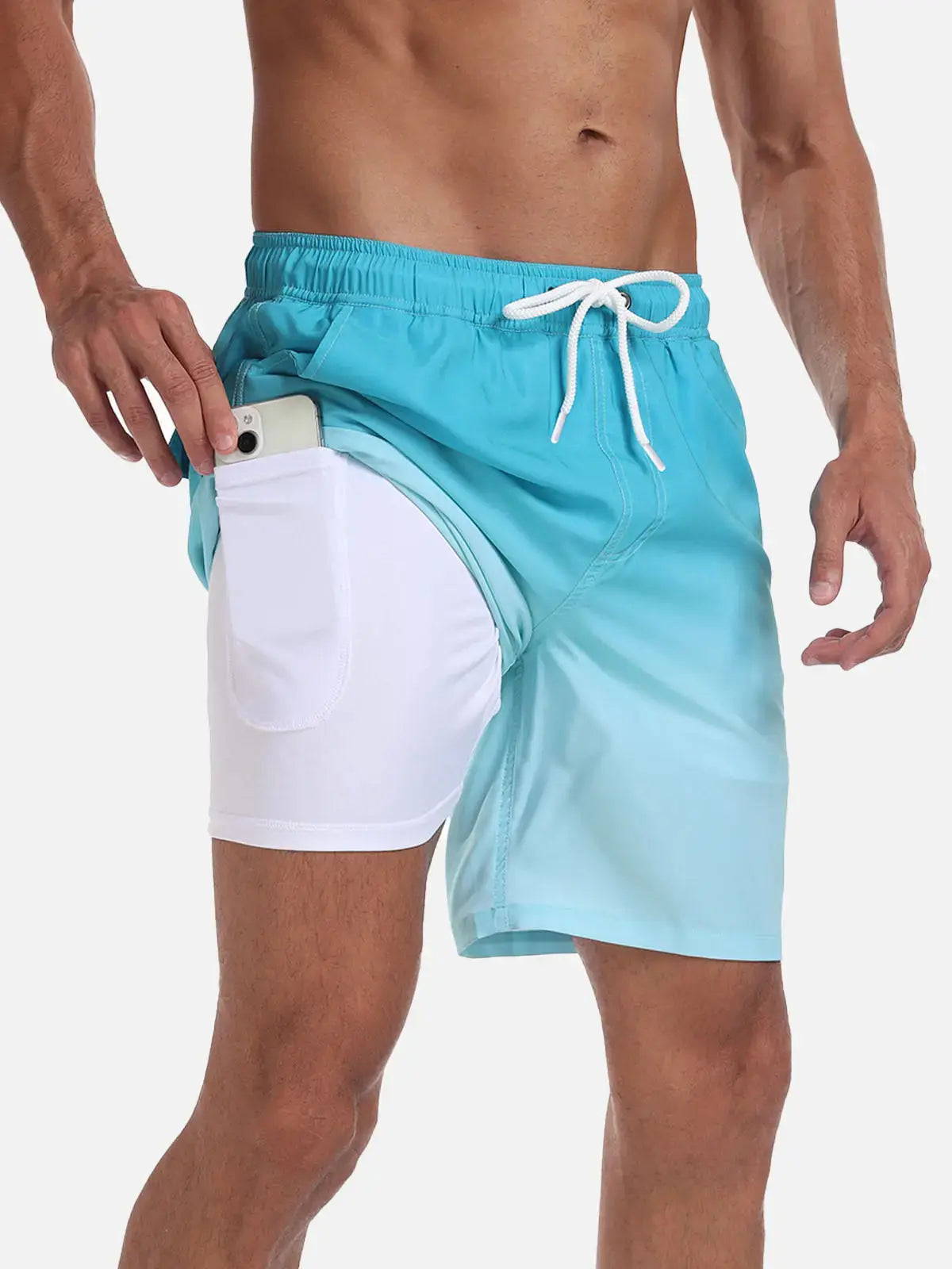 Momount Pantaloni de Baie Bărbați – Cu Șnur, Quick Dry, Talie Elastică pentru Vară