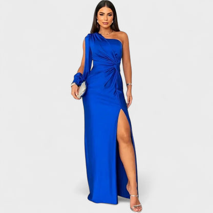 Rochie de Petrecere Momount Damă – Maxi cu Un Umăr și Despicătură Înaltă