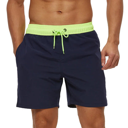 Pantaloni de Baie Momount Bărbați – Talie Elastică, Liner Plasă, Cordon, Buzunar