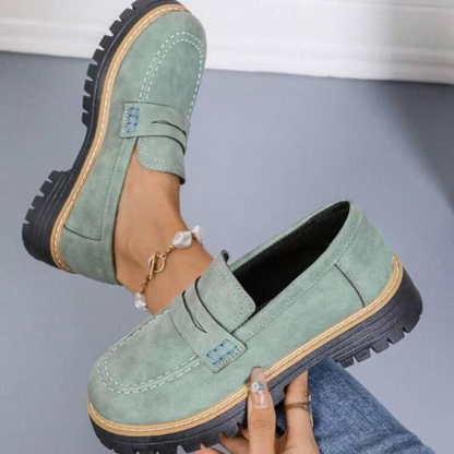 Momount Mocasini cu Platformă Damă – Talpă Lug, Bareta Penny, Slip-On Vârf Rotund