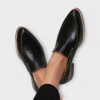 Mocasini cu Vârf Ascuțit Momount Damă – Piele, Slip-On, Plat Moale, Minimalist