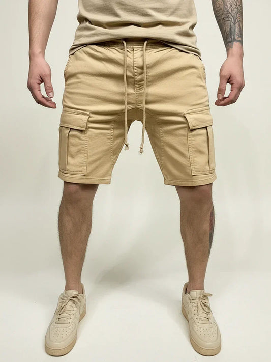Pantaloni Cargo Momount Bărbați – Cu Cordon, Croială Slim, Buzunar cu Clapă, Bumbac, Casual