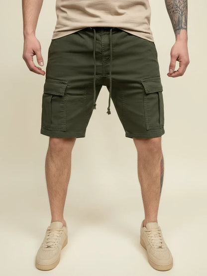 Pantaloni Cargo Momount Bărbați – Cu Cordon, Croială Slim, Buzunar cu Clapă, Bumbac, Casual