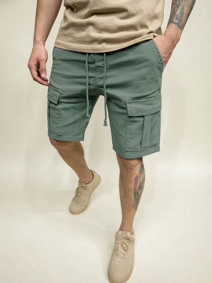 Pantaloni Cargo Momount Bărbați – Cu Cordon, Croială Slim, Buzunar cu Clapă, Bumbac, Casual