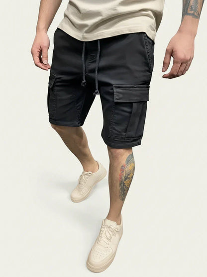 Pantaloni Cargo Momount Bărbați – Cu Cordon, Croială Slim, Buzunar cu Clapă, Bumbac, Casual