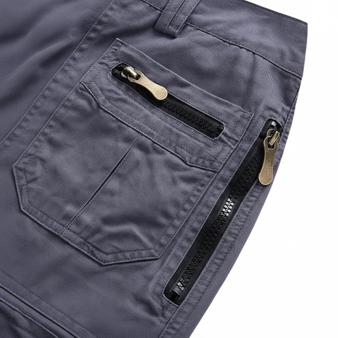 Momount Pantaloni Cargo Bărbați – Multibuzunare cu Fermoar, D-Ring, Lungime la Genunchi, Tactici