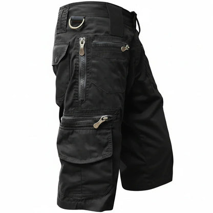 Momount Pantaloni Cargo Bărbați – Multibuzunare cu Fermoar, D-Ring, Lungime la Genunchi, Tactici