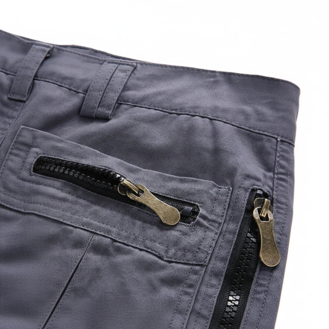 Momount Pantaloni Cargo Bărbați – Multibuzunare cu Fermoar, D-Ring, Lungime la Genunchi, Tactici