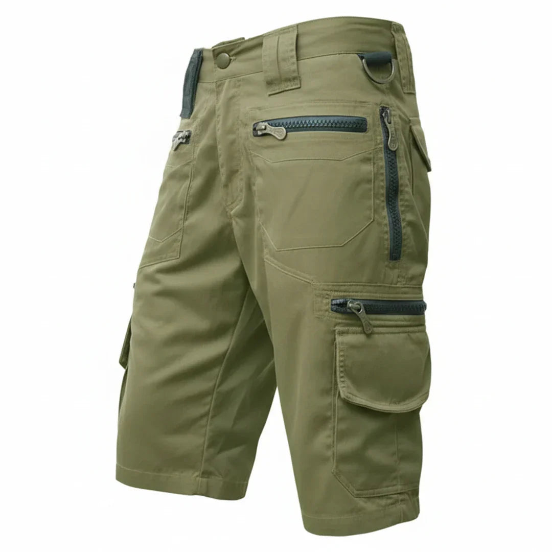 Momount Pantaloni Cargo Bărbați – Multibuzunare cu Fermoar, D-Ring, Lungime la Genunchi, Tactici