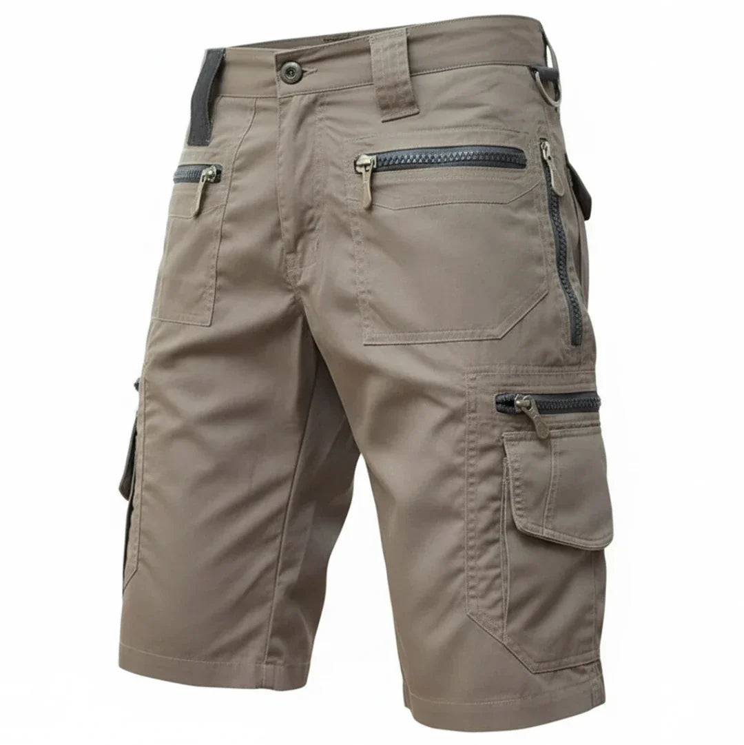 Momount Pantaloni Cargo Bărbați – Multibuzunare cu Fermoar, D-Ring, Lungime la Genunchi, Tactici