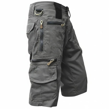 Momount Pantaloni Cargo Bărbați – Multibuzunare cu Fermoar, D-Ring, Lungime la Genunchi, Tactici