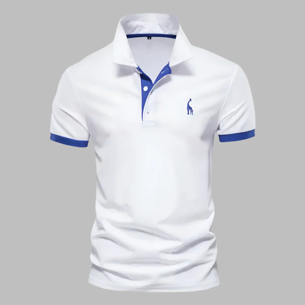 Tricou Polo Momount Bărbați – Cu Plisaj Contrast și Logo Brodat, Croială Clasică
