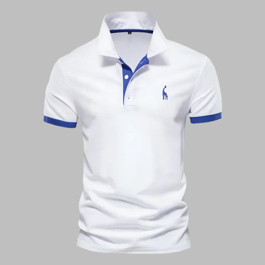 Tricou Polo Momount Bărbați – Cu Plisaj Contrast și Logo Brodat, Croială Clasică