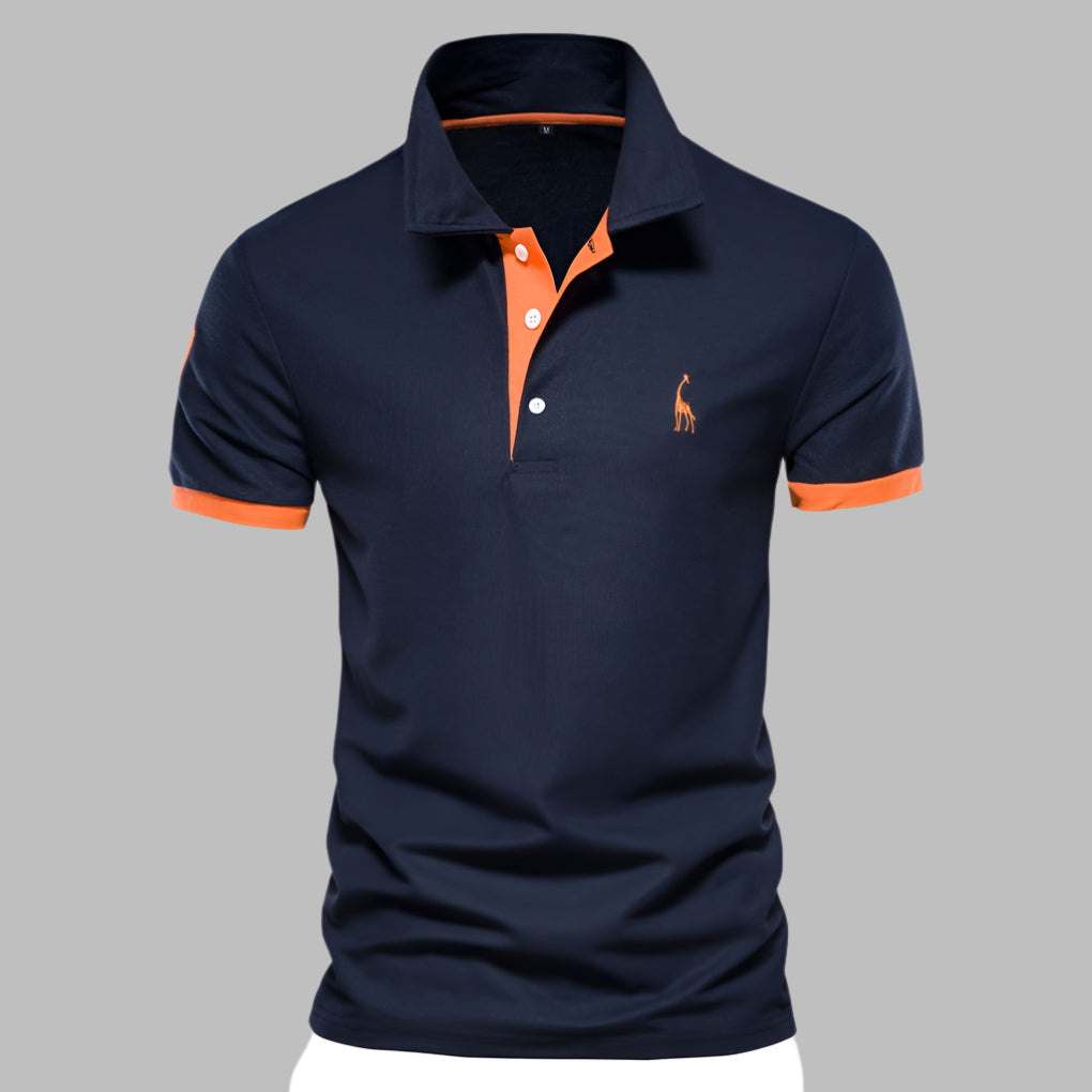 Tricou Polo Momount Bărbați – Cu Plisaj Contrast și Logo Brodat, Croială Clasică