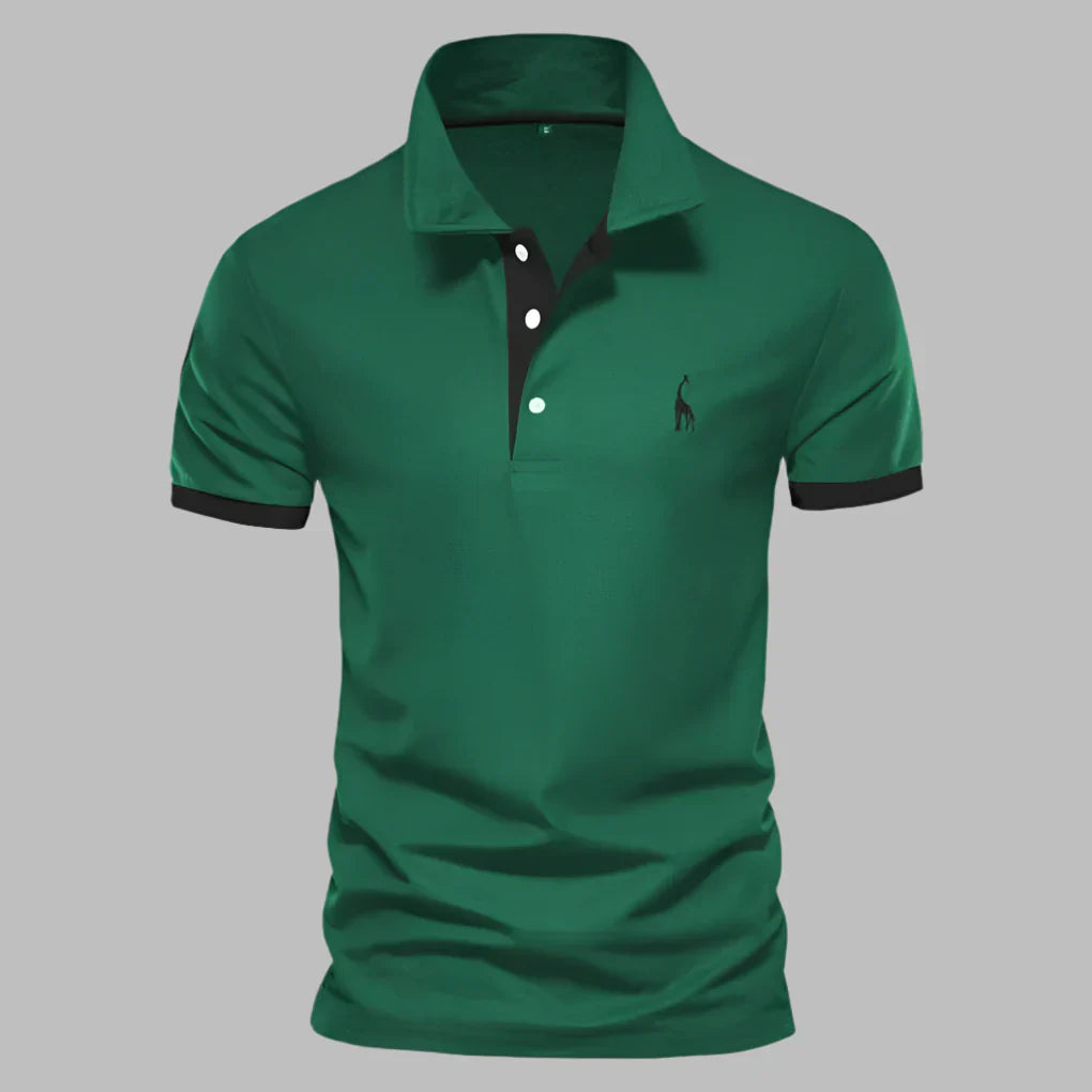 Tricou Polo Momount Bărbați – Cu Plisaj Contrast și Logo Brodat, Croială Clasică