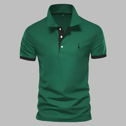 Tricou Polo Momount Bărbați – Cu Plisaj Contrast și Logo Brodat, Croială Clasică