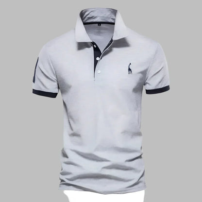 Tricou Polo Momount Bărbați – Cu Plisaj Contrast și Logo Brodat, Croială Clasică