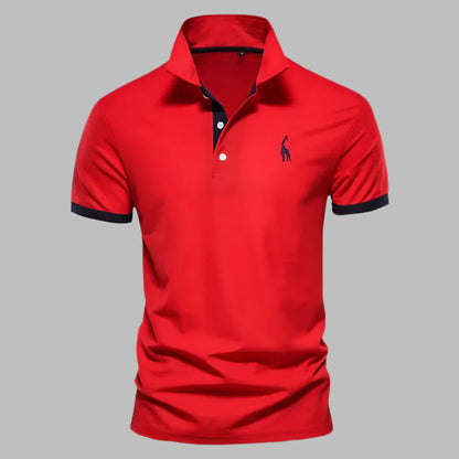 Tricou Polo Momount Bărbați – Cu Plisaj Contrast și Logo Brodat, Croială Clasică