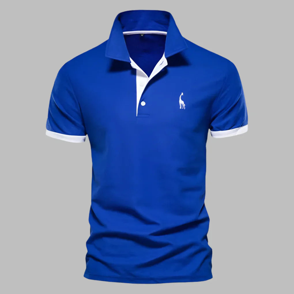 Tricou Polo Momount Bărbați – Cu Plisaj Contrast și Logo Brodat, Croială Clasică