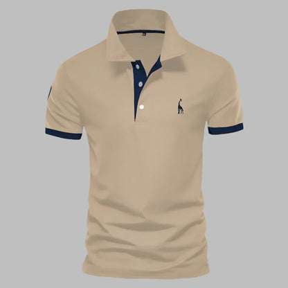 Tricou Polo Momount Bărbați – Cu Plisaj Contrast și Logo Brodat, Croială Clasică