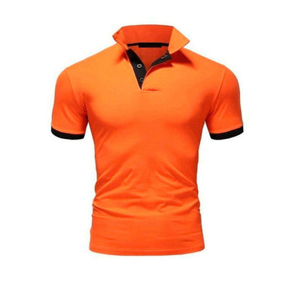 Tricou Polo Momount Bărbați – Guler Stand cu Tiv Contrast, Croială Slim