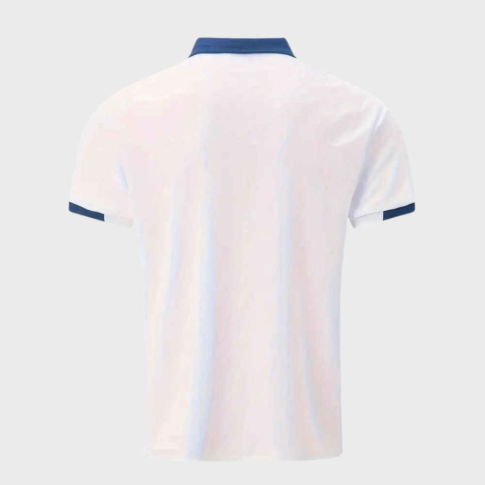 Tricou Polo Momount Bărbați – Two Tone cu Guler Contrast și Buzunar, Mânecă Scurtă