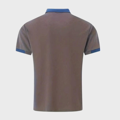Tricou Polo Momount Bărbați – Two Tone cu Guler Contrast și Buzunar, Mânecă Scurtă