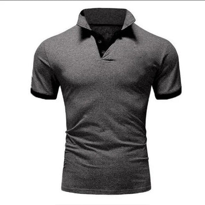 Tricou Polo Momount Bărbați – Guler Stand, Plisaj Contrast, Croială Slim