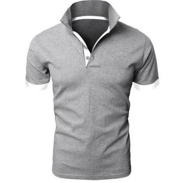 Tricou Polo Momount Bărbați – Guler Stand, Plisaj Contrast, Croială Slim