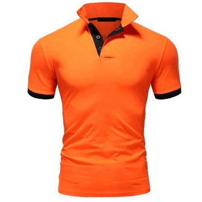 Tricou Polo Momount Bărbați – Guler Stand, Plisaj Contrast, Croială Slim