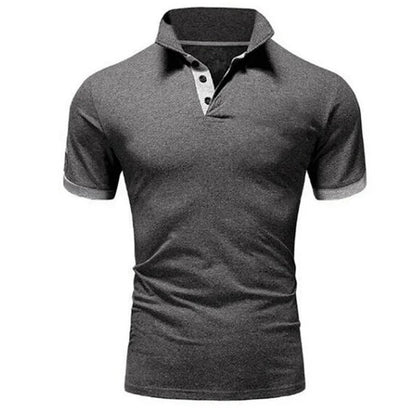 Tricou Polo Momount Bărbați – Guler Stand, Plisaj Contrast, Croială Slim