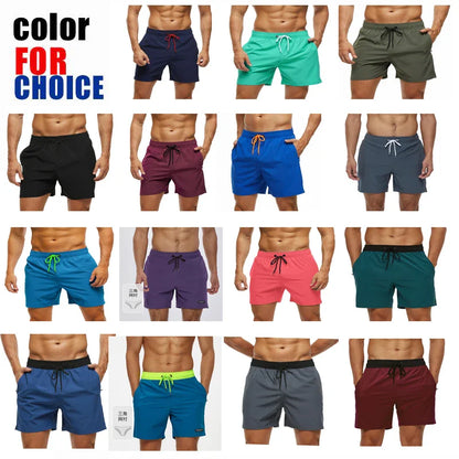 Pantaloni de Baie Momount Bărbați – Talie Elastică, Liner Plasă, Cordon, Buzunar