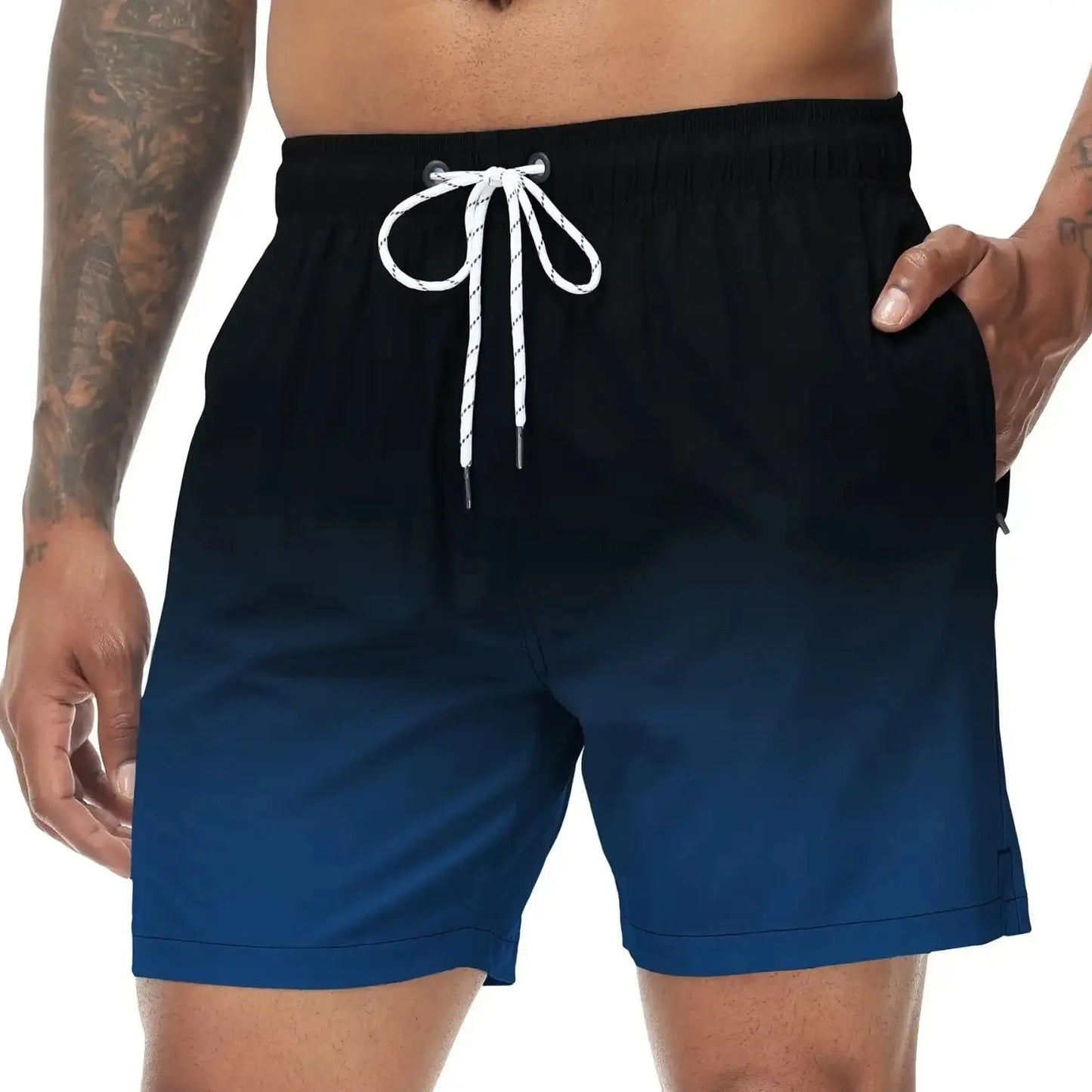 Momount Pantaloni de Baie Bărbați – Gradient cu Șnur, Quick Dry pentru Plajă