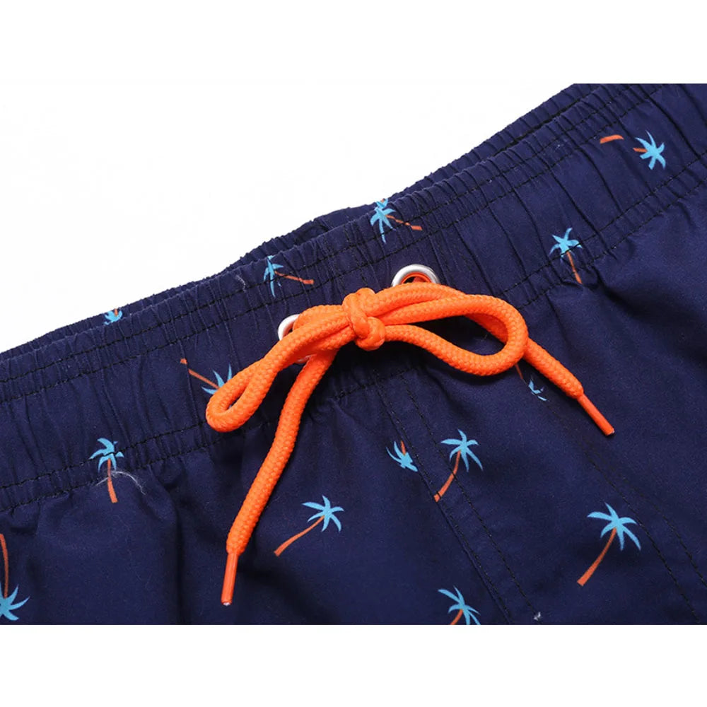Pantaloni de Baie Momount Bărbați – Imprimeu Kiwi, Cordon, Uscare Rapidă, Lungime Medie